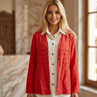 توينز مكون من قميص أبيض وسترة أنيقة باللون الزهري