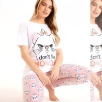 بيجاما للنساء مكونة من بلوزة وبنطلون من سوبك