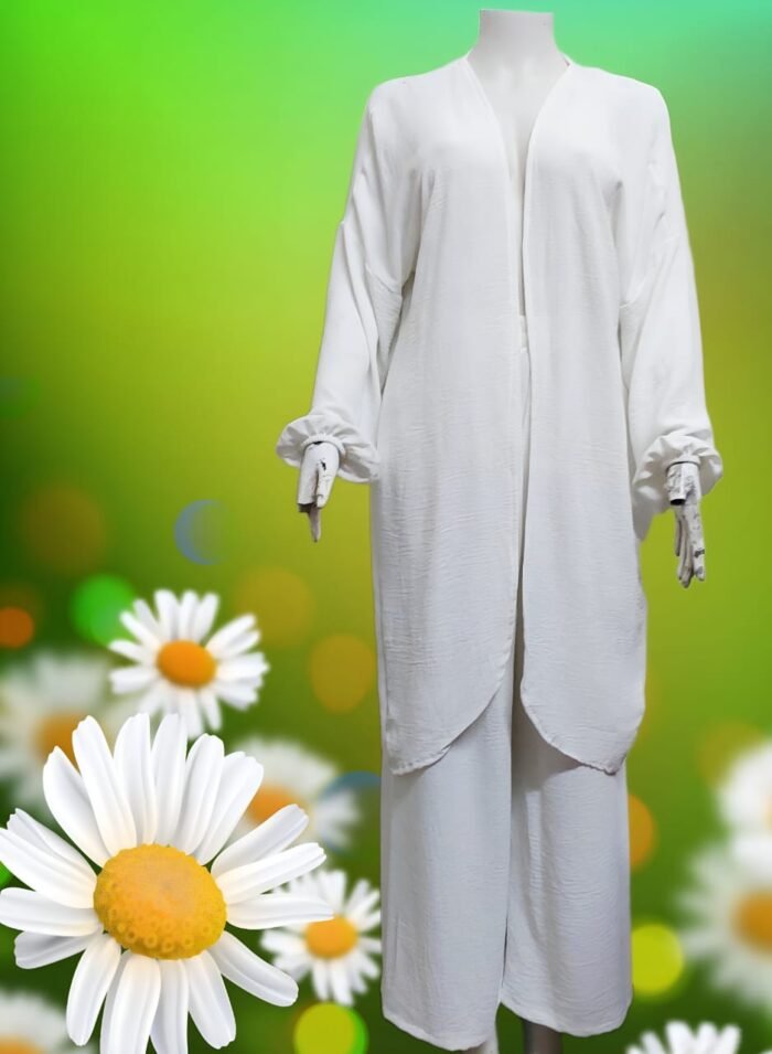 سوت سي واي بألوان الصيف المبهجه السوت قطعتين بنطلون وايد ليج + كيمونو طويل وان سايز تلبيس لحد 120كيلو الخامه سي واي مستورد