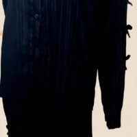 سوت صيفي قطعتين شيميز وبنطلون وايد ليج فري
