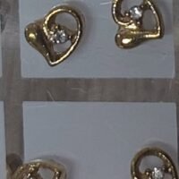 3 حلق قلب بفص
