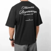 تيشرت رجالي برقبة دائرية وأكمام قصيرة، قصة عادية، مصنوع من القطن