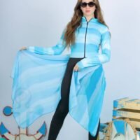 20250811_022607 مايوه بناتي قطعتين سوت بكم كامل وبنطلون وشال باللون الأزرق السماوي الملائكي