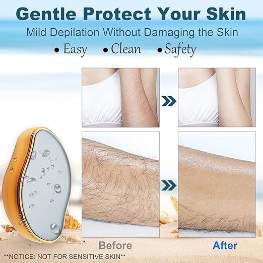 71mfICunAUL._AC_SX522_ أداة إزاله شعر كريستال سحرية قابلة لإعادة الاستخدام لإزالة الشعر بدون ألم للرجال والنساء، أداة تقشير وإزالة شعر الظهر والذراع والرجل
