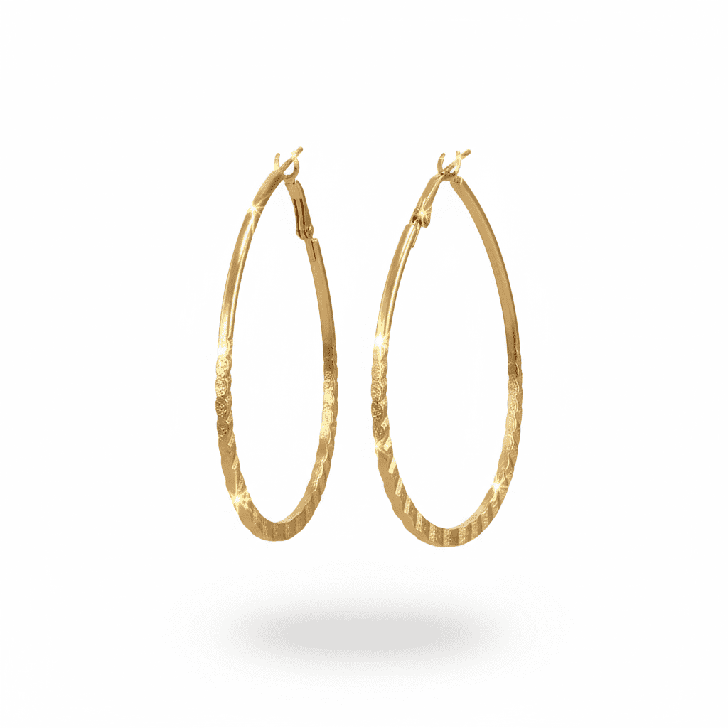 Gemini_Generated_Image_2ao5b42ao5b42ao5 أقراط حلقية بتصميم الدمعة مع لمسة زخرفية أنيقة. جمال يكمل إطلالتكِ.