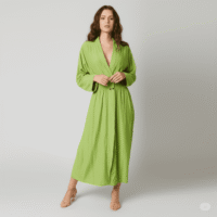 Gemini_Generated_Image_2e75eg2e75eg2e75 فستان طويل أنيق بلون أخضر ليموني تصميم عصري: