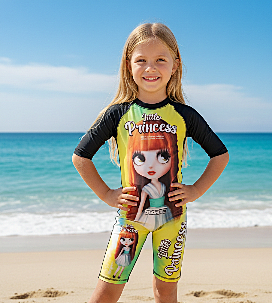 مايوه بدلة قطعة واحدة مريحة سهلة الارتداء وحماية كاملة من الشمس.