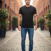 Gemini_Generated_Image_43b9j143b9j143b9 تيشرت سادة بأكمام قصيرة ورقبة دائرية للرجال تيشرت كلاسيك