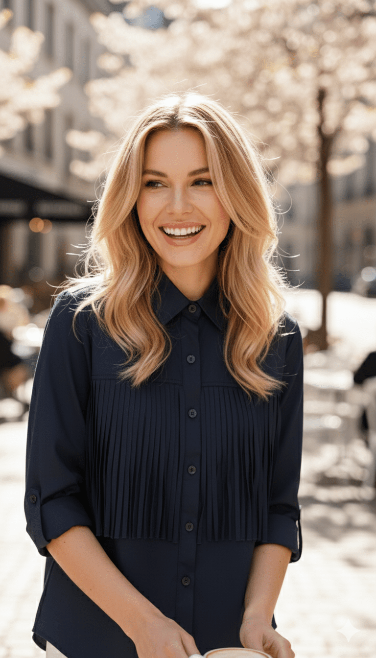 "بلوزة سوداء ". تصميم فريد يجمع بين الرقي والعصرية مظهراً راقياً ومحايداً يناسب كل درجات البشرة