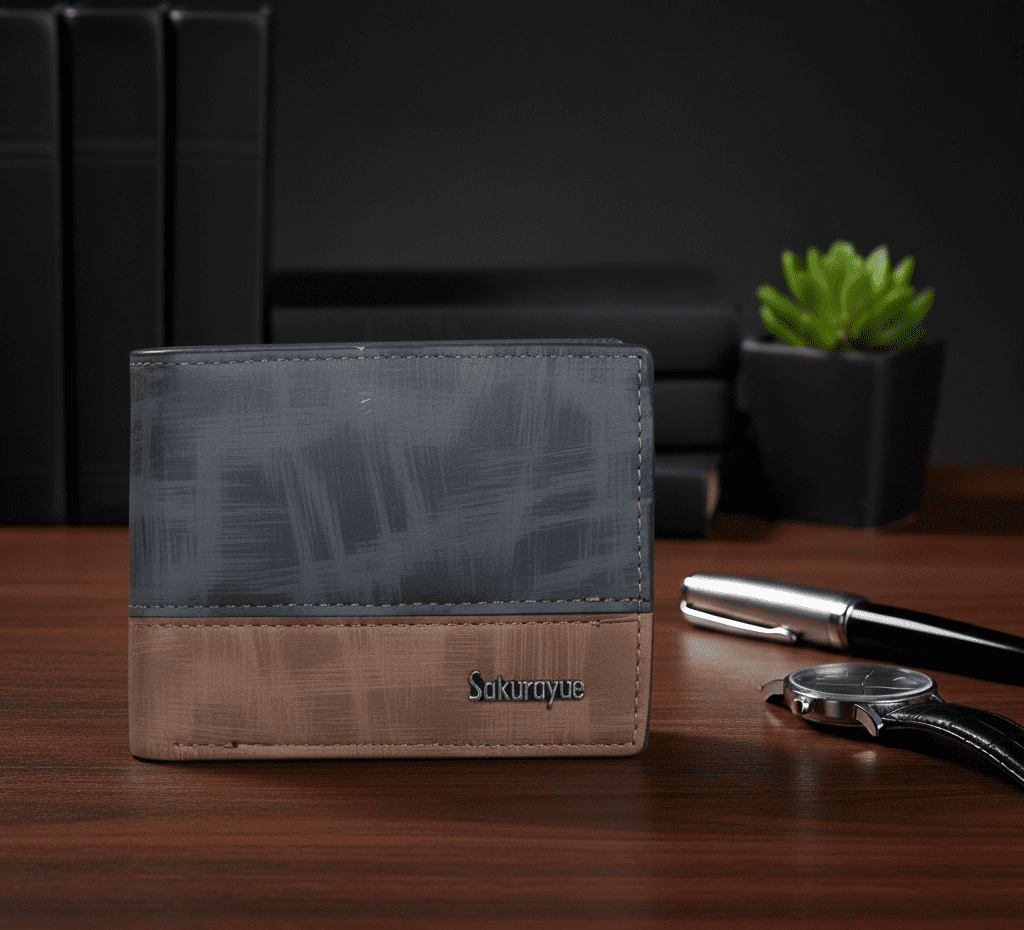 محفظة للرجال انيقة محافظ رجالي بجيب من جلد الشامواه مع 6 جيوب للبطاقات و سوستة للعملات