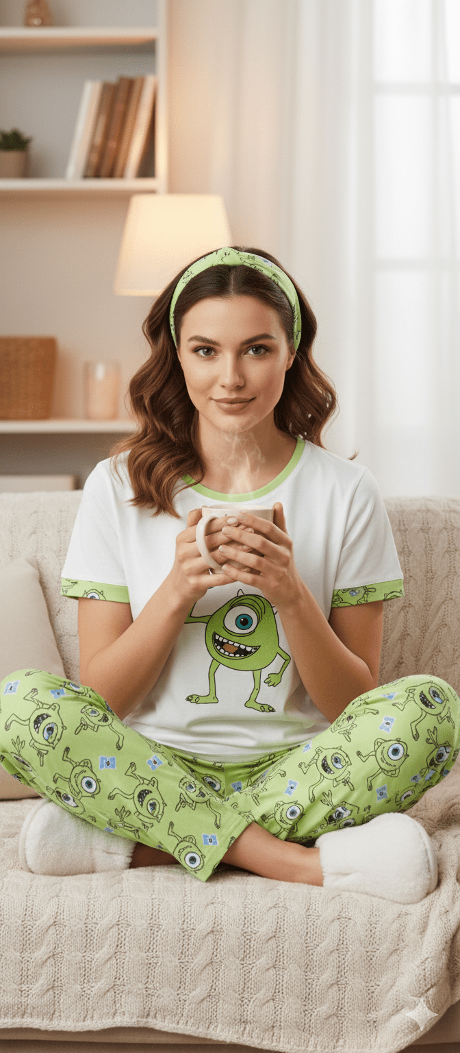 Gemini_Generated_Image_6732u26732u26732 بيجامة نسائية عصرية ومريحة بتصميم كاجوال و رسوم مبهجه.
