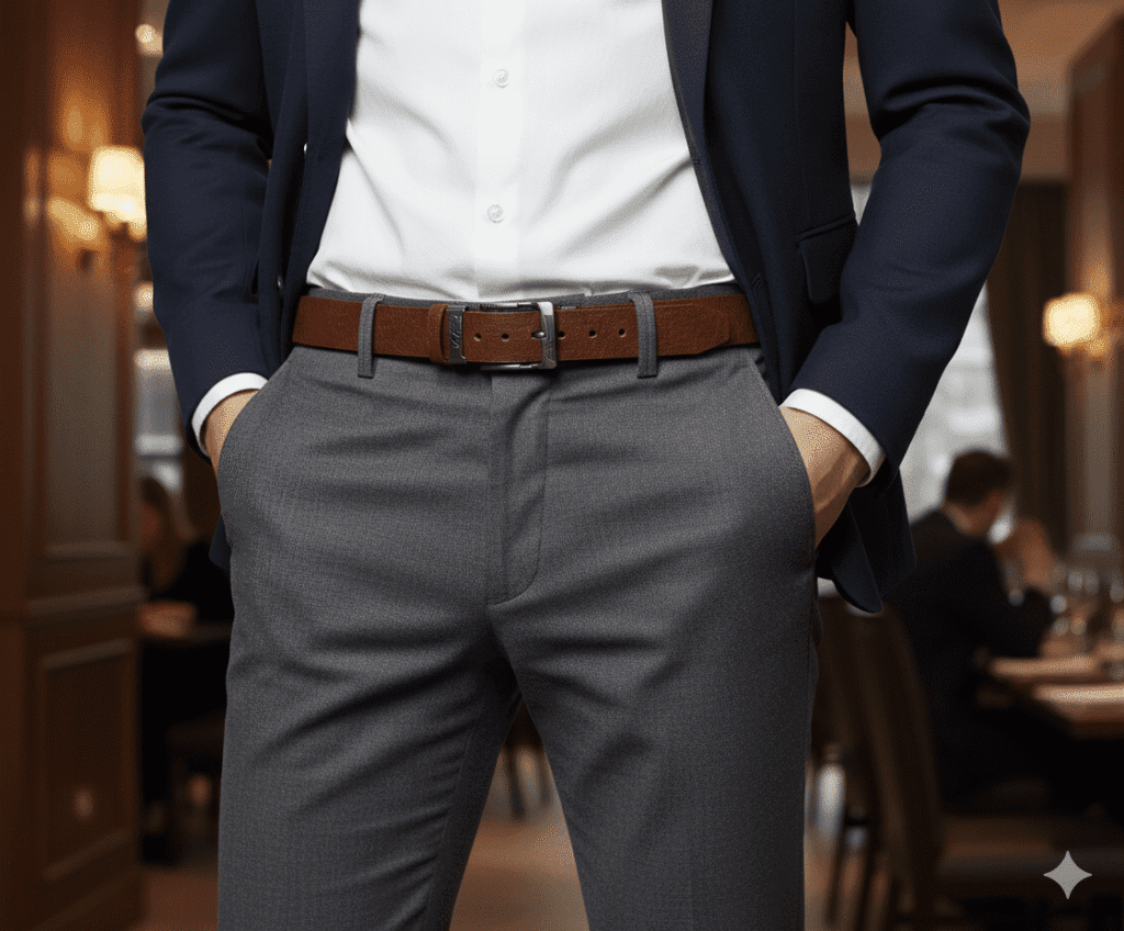 Gemini_Generated_Image_88rc1388rc1388rc حزام جلد طبيعي ناعم عالي الجودة للرجال - كاجوال و كلاسيك - بني