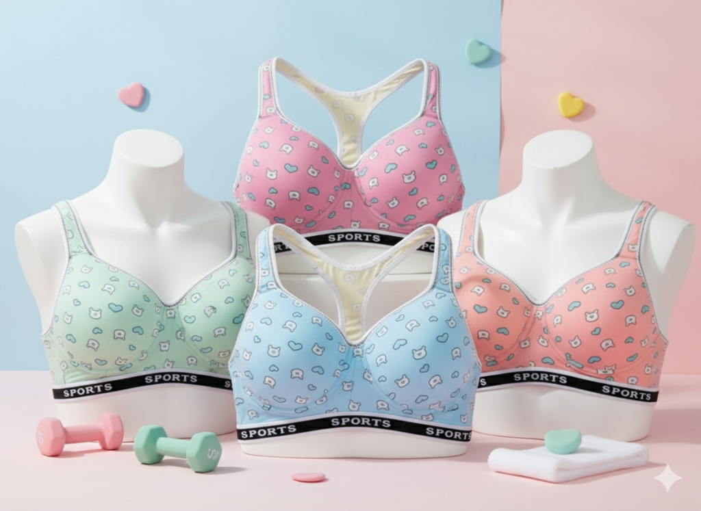 4 حمالة صدر سوفت رياضية حريمي ناعمة بدون سلك من سوبك للنساء قطن خالٍ من الأسلاك