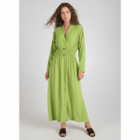 Gemini_Generated_Image_8xukdf8xukdf8xuk فستان طويل أنيق بلون أخضر ليموني تصميم عصري: