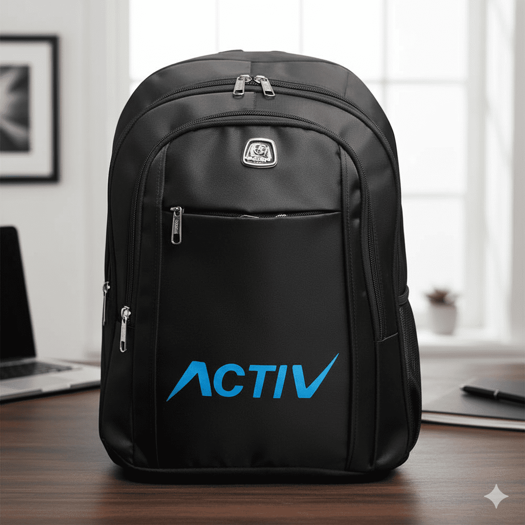 شنطةظهر لاب توب سوداء مصنوعة من خامات قوية ومتينة، تتضمن أشكال وألوان مميزة تناسب الجنسين