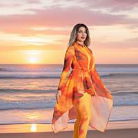 Gemini_Generated_Image_b1n37gb1n37gb1n3 مايوه شرعي بوركيني للنساء مكوّن من 5 قطع بنطال ومايوه بكم وجيبه قصيره وكاش شيفون مقاوم للماء وتربونه