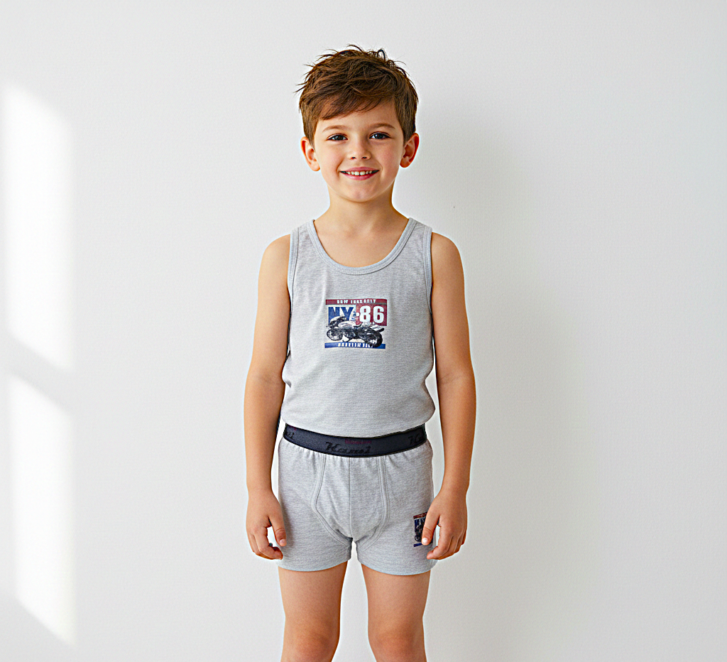 طقم داخلي أولادي 95% قطن 5% ليكرا