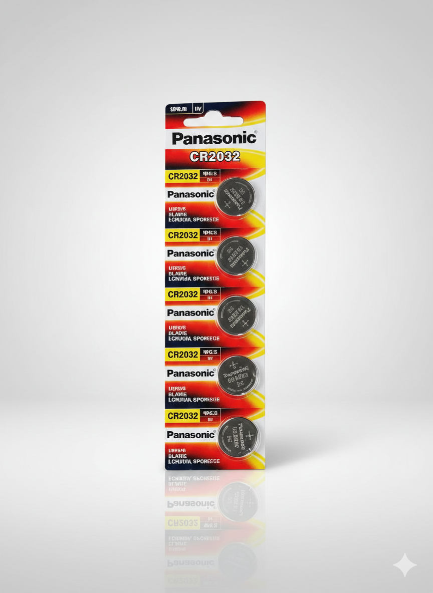 بطارية ليثيوم على شكل عملة معدنية Cr 2032 عبوة من 4 قطع باناسونيك 3.0 فولت الليثيوم