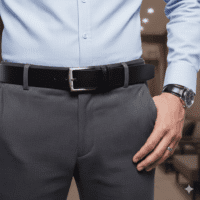 Gemini_Generated_Image_de30e3de30e3de30 حزام جلد طبيعي ناعم عالي الجودة للرجال - كاجوال و كلاسيك - أسود