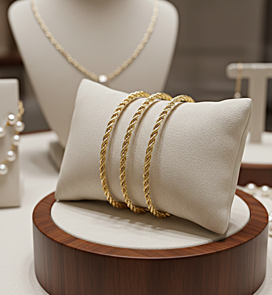 Gemini_Generated_Image_e4jr07e4jr07e4jr 2غوايش ذهبية رفيعة بتصميم مجدول كلاسيكي