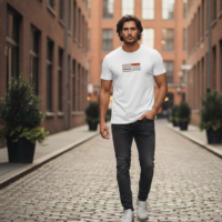 Gemini_Generated_Image_e60r24e60r24e60r تيشرت كلاسيكي للرجال من القطن برقبة دائرية ضيقة وأكمام قصيرة وقصة كاجوال مناسب للاستخدام الخارجي والاستخدام اليومي