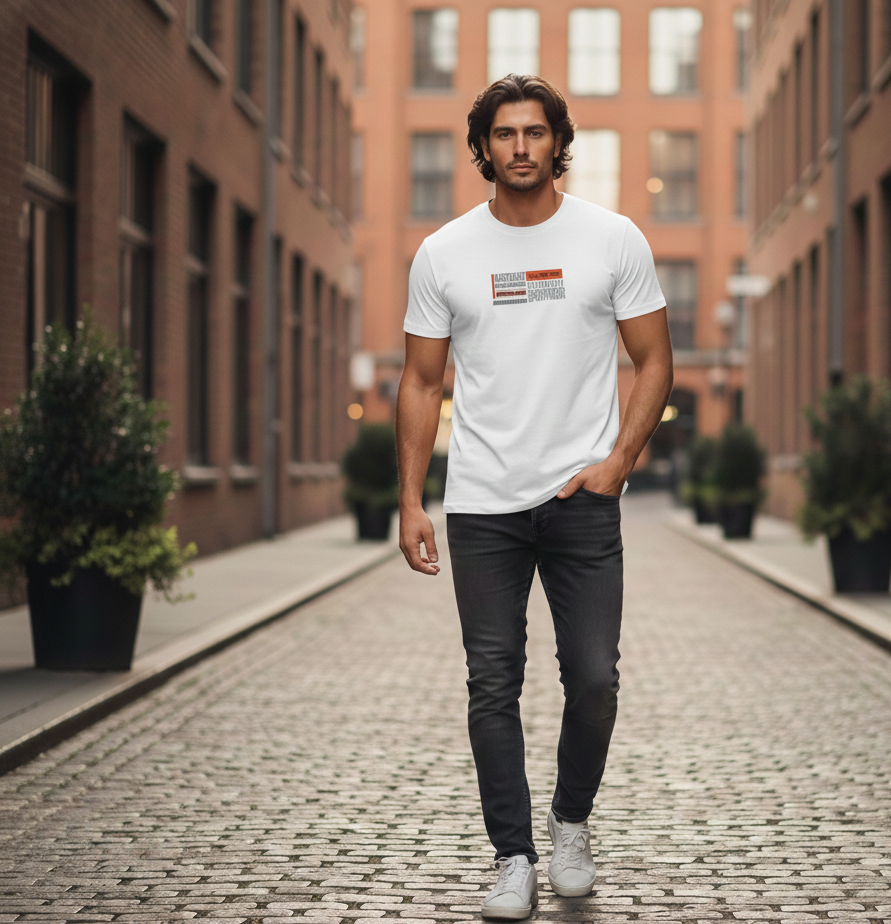 تيشرت كلاسيكي للرجال من القطن برقبة دائرية ضيقة وأكمام قصيرة وقصة كاجوال مناسب للاستخدام الخارجي والاستخدام اليومي