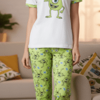 Gemini_Generated_Image_evobwqevobwqevob بيجامة نسائية عصرية ومريحة بتصميم كاجوال و رسوم مبهجه.