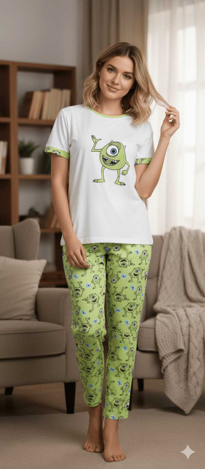 Gemini_Generated_Image_ghjuhvghjuhvghju بيجامة نسائية عصرية ومريحة بتصميم كاجوال و رسوم مبهجه.