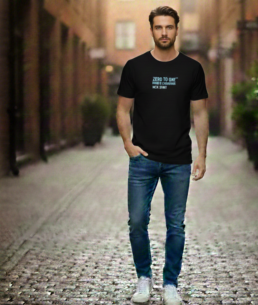 تيشرت رجالي برقبة دائرية وأكمام قصيرة، قصة عادية، مصنوع من القطن