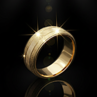 دبلة ذهبية براقة بتفاصيل رفيعة منقوشة – تصميم عصري بلمسة أنيقة