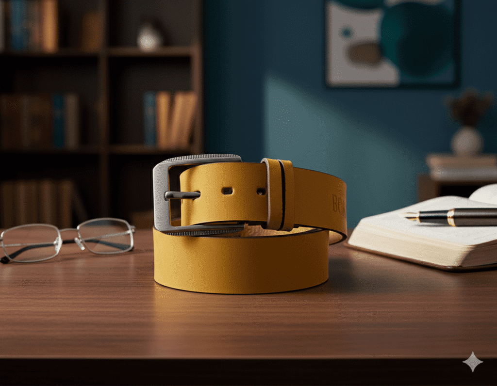 Gemini_Generated_Image_li5rigli5rigli5r حزام جلد طبيعي ناعم عالي الجودة للرجال - كاجوال و كلاسيك - لون جملي