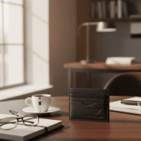 محفظة قصيرة من الجلد الناعم للرجال لحمل بطاقات الائتمان، محفظة بـ 6 فتحات للبطاقات، محفظة بسيطة