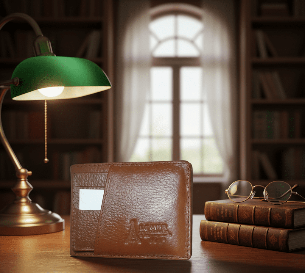 Gemini_Generated_Image_myvxxrmyvxxrmyvx محفظة جلد طبيعي فاخر جميل طري بنسبة 100% باللون البني الفاتح واللون الاسود