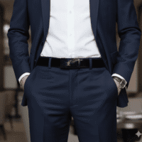 حزام كلاسيك أنيق منسوج بتصميم طويل