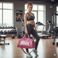 Gemini_Generated_Image_oojr9uoojr9uoojr شنطة رياضية لصالة الألعاب الرياضية للنساء، مقاومة للماء، سفر لعطلة نهاية الأسبوع، للسباحة، كرة السلة، الشاطئ، التدريبات. (فوشيا)، نسيج نايلون مقاوم للماء