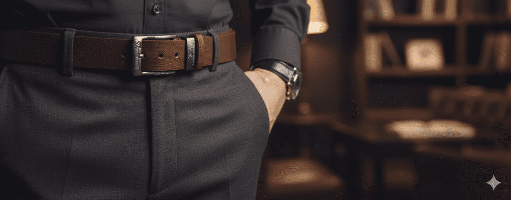 Gemini_Generated_Image_pt190ypt190ypt19 حزام رجالي جلد طبيعي 100% حزام رجالي كلاسيك لون بني