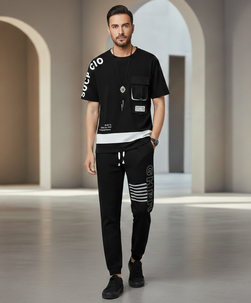 ترنج صيفي كاجوال لون أسود خامات معروفة بنعومتها ومتانتها ومظهرها العصري