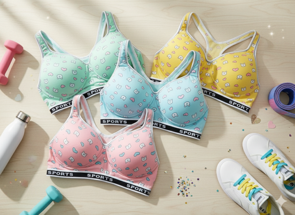 4 حمالة صدر سوفت رياضية حريمي ناعمة بدون سلك من سوبك للنساء قطن خالٍ من الأسلاك