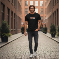 Gemini_Generated_Image_rj0k8trj0k8trj0k تيشرت كلاسيكي للرجال من القطن برقبة دائرية ضيقة وأكمام قصيرة وقصة كاجوال مناسب للاستخدام الخارجي والاستخدام اليومي