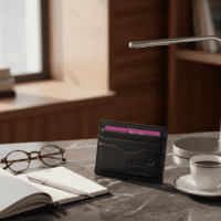 محفظة قصيرة من الجلد الناعم للرجال لحمل بطاقات الائتمان، محفظة بـ 6 فتحات للبطاقات، محفظة بسيطة