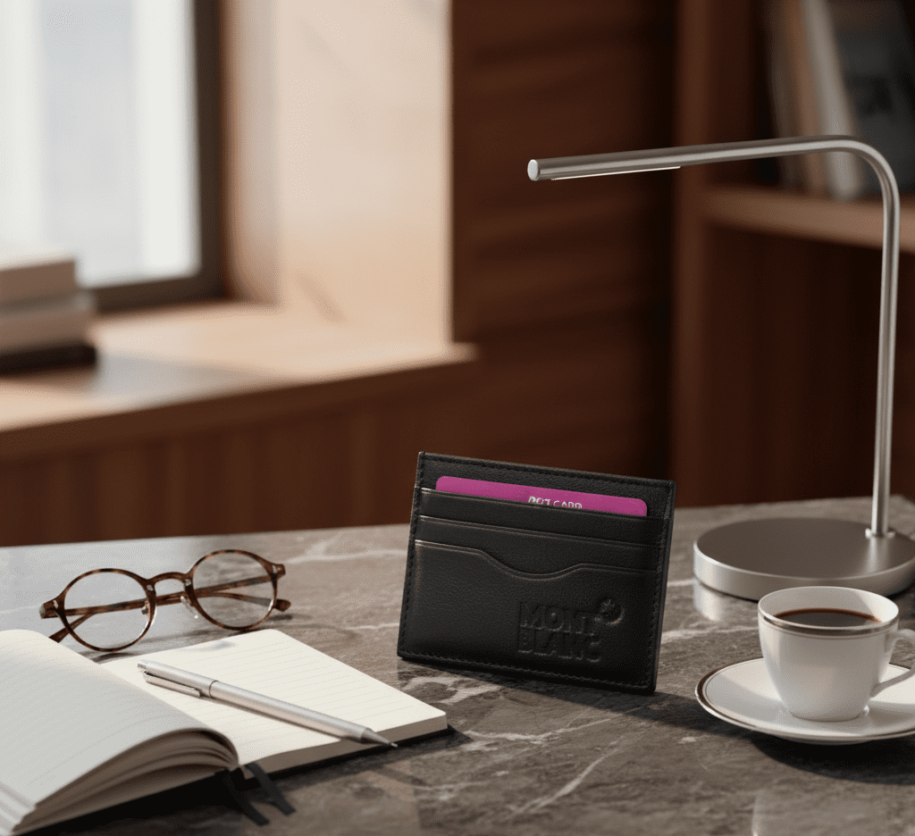 محفظة قصيرة من الجلد الناعم للرجال لحمل بطاقات الائتمان، محفظة بـ 6 فتحات للبطاقات، محفظة بسيطة