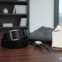 Gemini_Generated_Image_t35usqt35usqt35u حزام جلد طبيعي ناعم عالي الجودة للرجال - كاجوال و كلاسيك - أسود