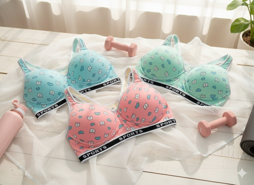 4 حمالة صدر سوفت رياضية حريمي ناعمة بدون سلك من سوبك للنساء قطن خالٍ من الأسلاك