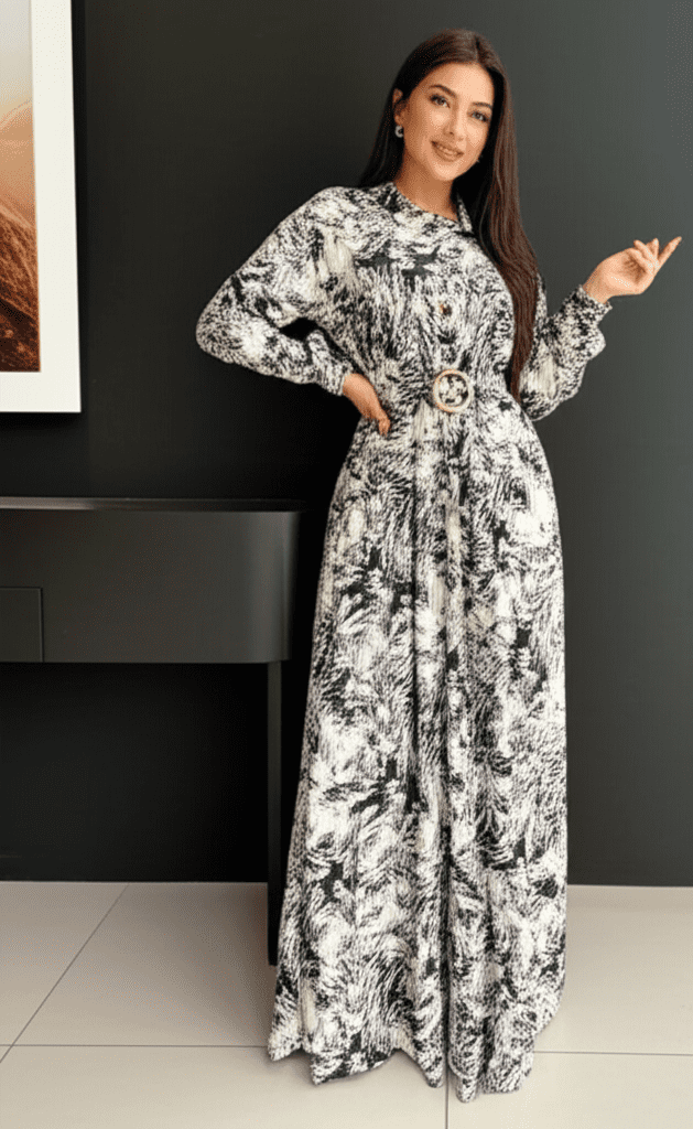 Gemini_Generated_Image_xiixmjxiixmjxiix فستان صيفي مشجر طويل ملون باكمام طويلة للنساء تلبيس حتى 80 ك لون بيج* اسود