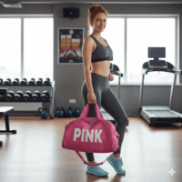 Gemini_Generated_Image_xv7y6fxv7y6fxv7y شنطة رياضية لصالة الألعاب الرياضية للنساء، مقاومة للماء، سفر لعطلة نهاية الأسبوع، للسباحة، كرة السلة، الشاطئ، التدريبات. (فوشيا)، نسيج نايلون مقاوم للماء