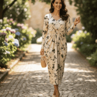 Gemini_Generated_Image_yoo5ciyoo5ciyoo5 فستان طويل وفضفاض جداً، تتميز بتصميم فريد يجمع بين الأناقة والراحة، مع نقوش تجريدية مميزة.