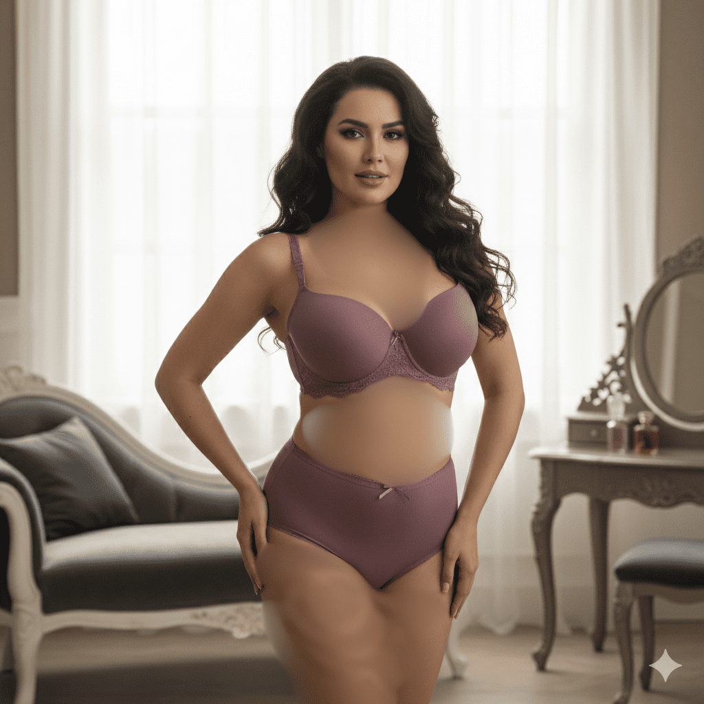 cbfd1ad6-561f-4940-9cf3-b89cd39f2d9b طقم الجاذبية البني النسائي برا +بانتي خامات فاخرة ومثيرة