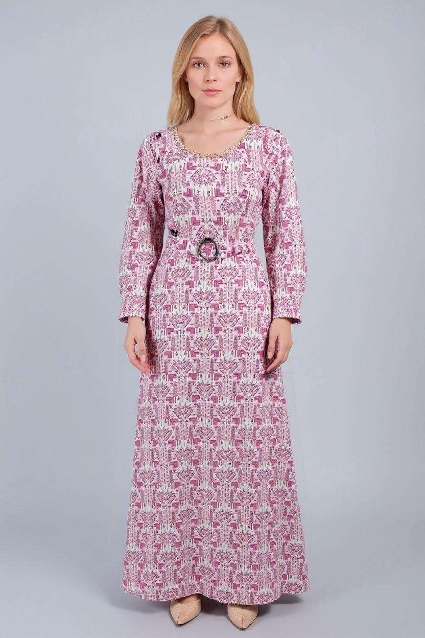 wmremove-transformed (6) فستان مشجر ابيض * بينك باكمام طويلة