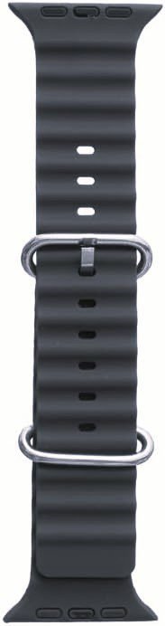 2 سوار سيليكون للساعة الذكية 49 ملم/45 ملم/44 ملم/42 ملم، اسود