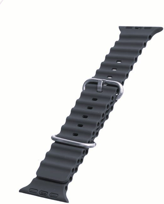 2 سوار سيليكون للساعة الذكية 49 ملم/45 ملم/44 ملم/42 ملم، اسود